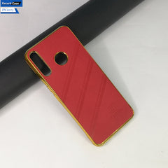 Infinix Hot 8 Cover Leather Shockproof Case With Golden Edge